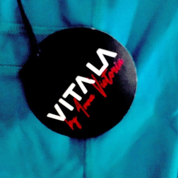 VITA LA x ANNA VICTORIA teal ombré leggings S - Picture 4 of 8